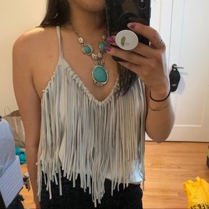 Zara fringe boho tank